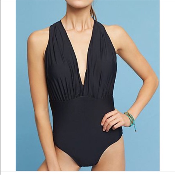 Anthropologie Allihop Zinnia Plunge One Piece Swim - Picture 2 of 8